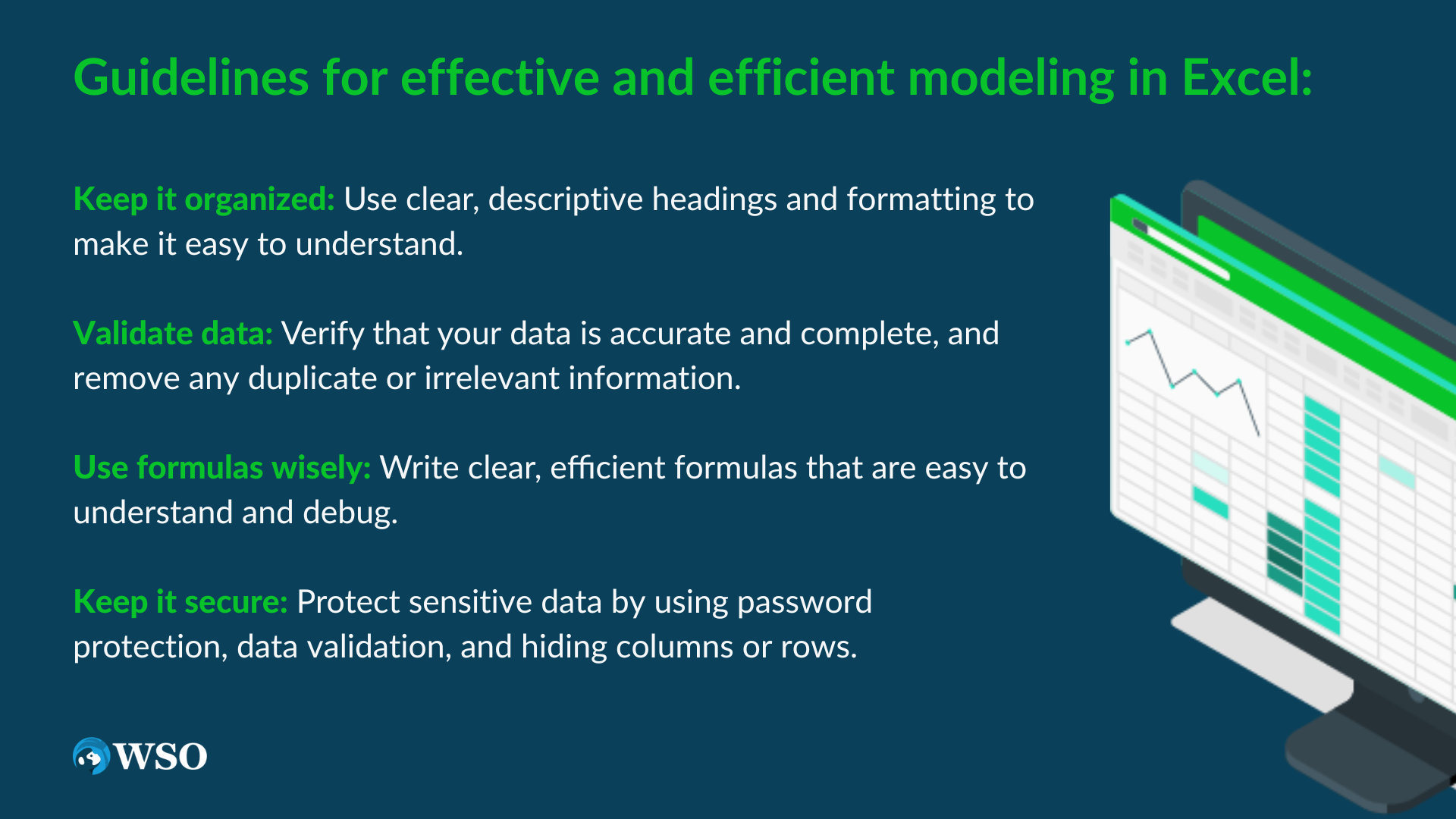 Guidelines for effective and efficient modeling in Excel: